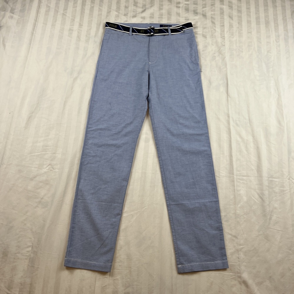 Polo Ralph Lauren Boys Light Blue Dress Pants with Polo 67 Belt Size 18